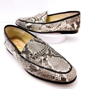 ❌SOLD❌ SAM EDELMAN Lorenzo SNAKE Print Loafers Women’s Size 8.5 Black Gray